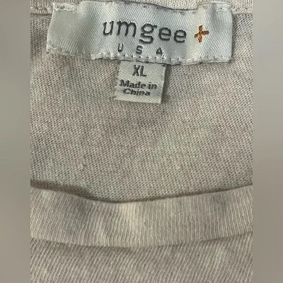 Umgee Boho XL linen-blend sheer sleeves with gold threads wide neck GUC - Picture 7 of 7